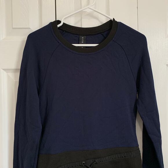 Kith blue and black ponte knit drawstring waist tunic top XS/S - Picture 4 of 9